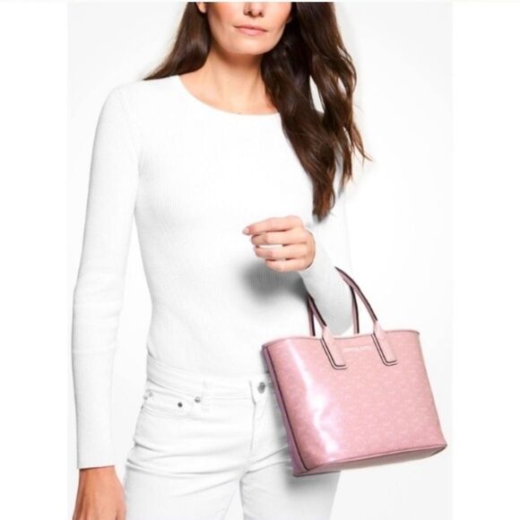 MICHAEL MICHAEL KORS Jodie Powder Blush Small Tote - Picture 12 of 12